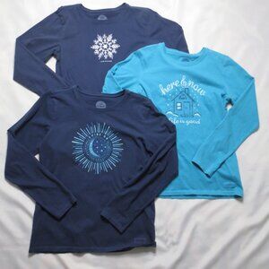 Life Is Good Women's Long Sleeve Tees - Navy and Blue